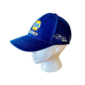 NWOT Napa Racing strap-back adjustable signature cap hat OS blue yellow white